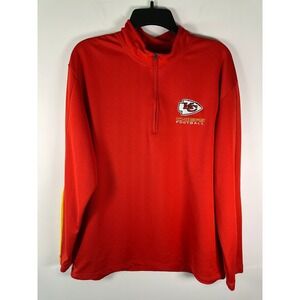 eSystems Pullover Mens L Kansas City Chiefs 1/4 Zip Red Embroidered Sport NFL